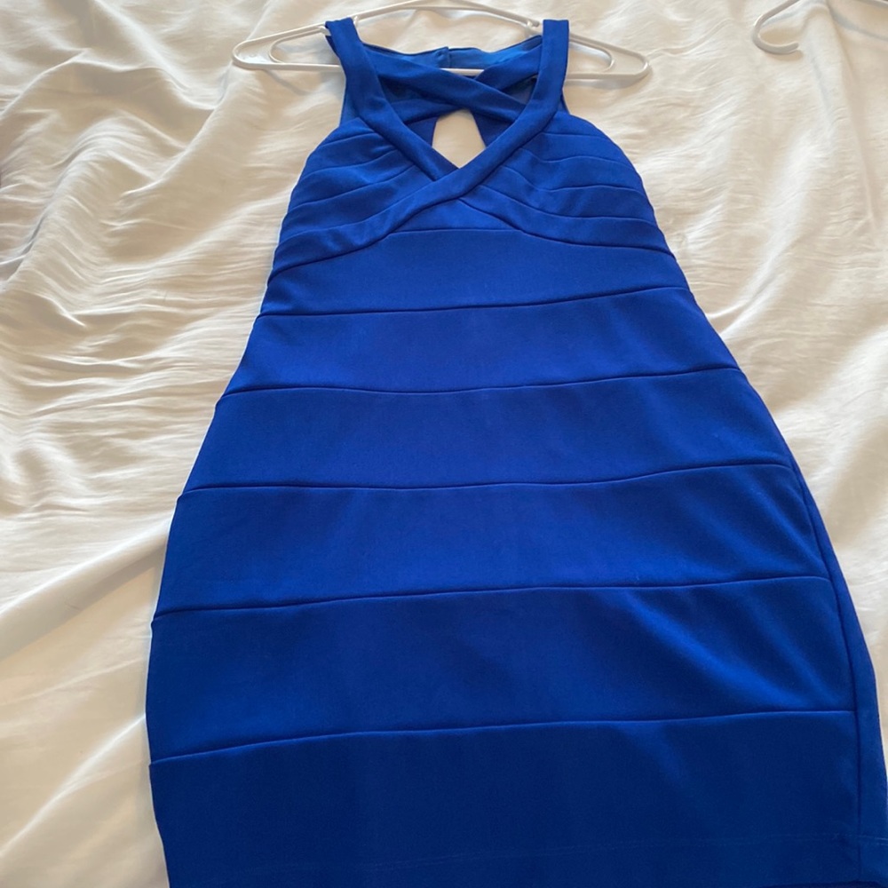 Royal blue mini tight dress